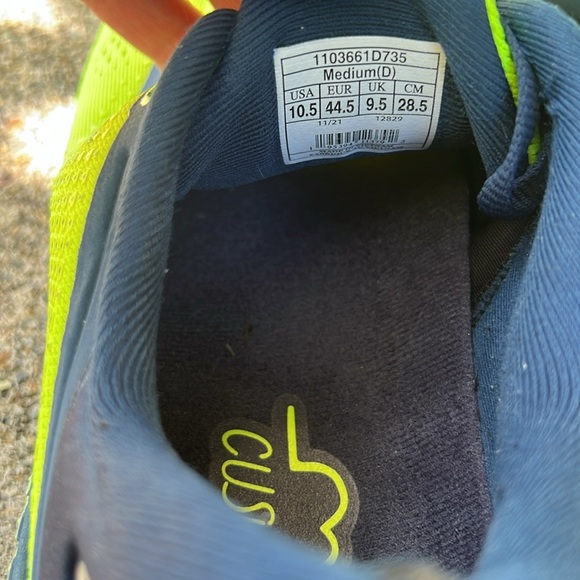 Brooks Adrenaline GTS Men’s Shoes Bright Yellow and Navy Size 10.5 - Picture 8 of 9